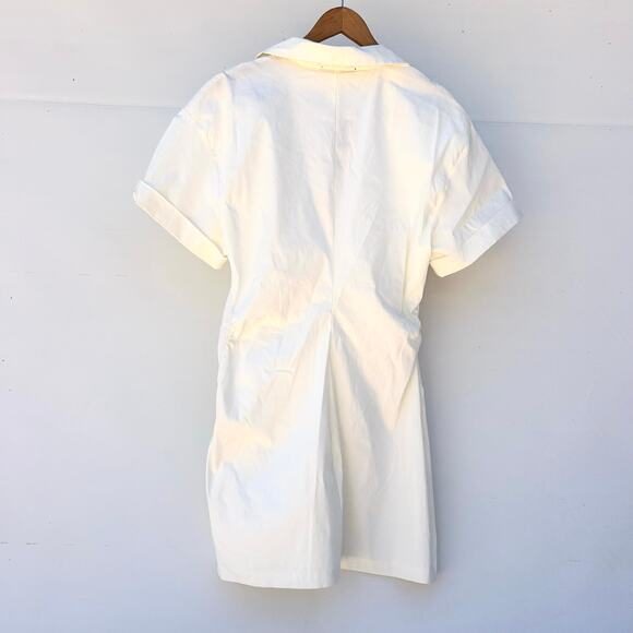 New Zara Cream White Mini Cut Out Dress Casual Bridal XXL 2XL Extra Large - Picture 5 of 9